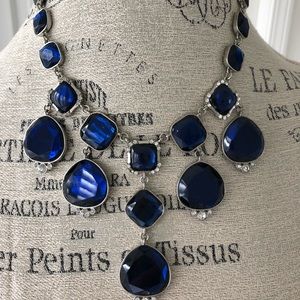 Royal Blue & Silver Jeweled Necklace